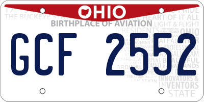 OH license plate GCF2552