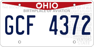 OH license plate GCF4372