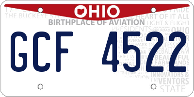 OH license plate GCF4522