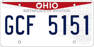 OH license plate GCF5151