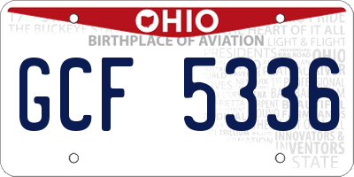 OH license plate GCF5336