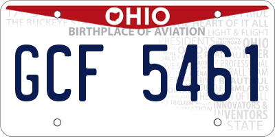 OH license plate GCF5461