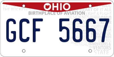 OH license plate GCF5667