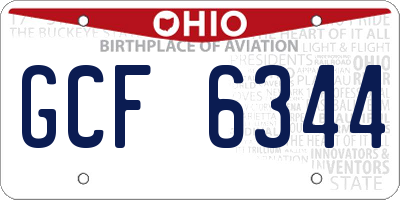 OH license plate GCF6344