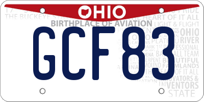 OH license plate GCF83