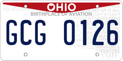 OH license plate GCG0126