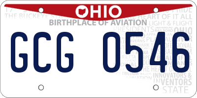 OH license plate GCG0546