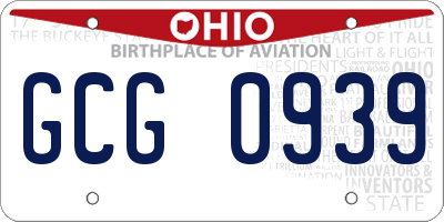 OH license plate GCG0939