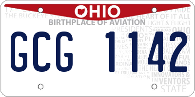 OH license plate GCG1142