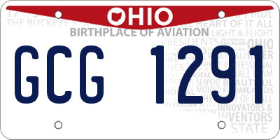 OH license plate GCG1291