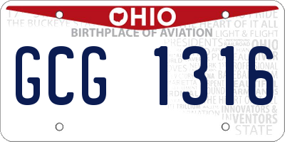 OH license plate GCG1316