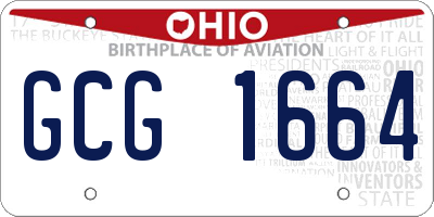 OH license plate GCG1664
