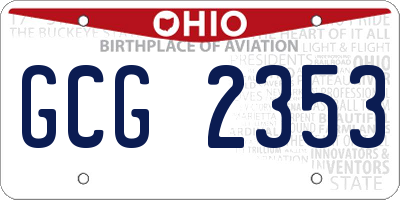OH license plate GCG2353