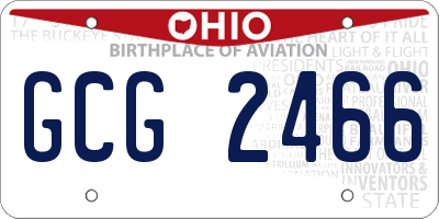 OH license plate GCG2466
