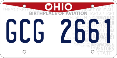 OH license plate GCG2661
