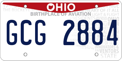 OH license plate GCG2884