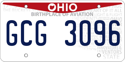 OH license plate GCG3096