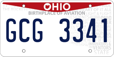 OH license plate GCG3341