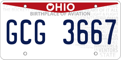 OH license plate GCG3667
