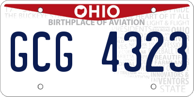 OH license plate GCG4323