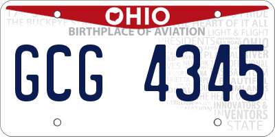 OH license plate GCG4345