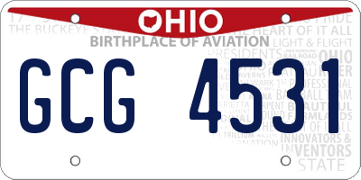 OH license plate GCG4531