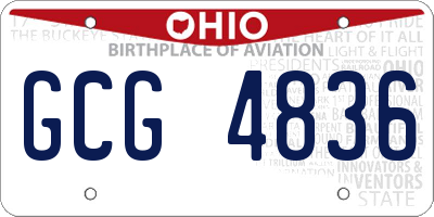 OH license plate GCG4836