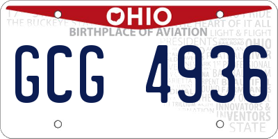 OH license plate GCG4936