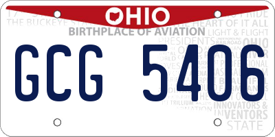 OH license plate GCG5406