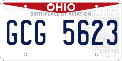 OH license plate GCG5623