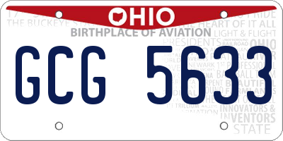 OH license plate GCG5633