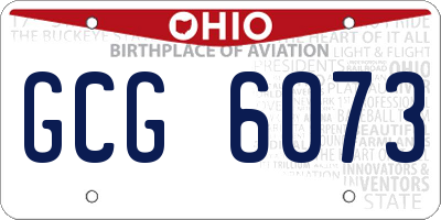 OH license plate GCG6073