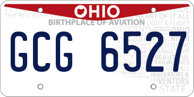 OH license plate GCG6527