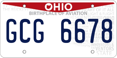 OH license plate GCG6678