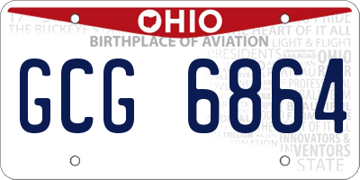 OH license plate GCG6864