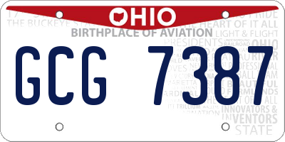 OH license plate GCG7387