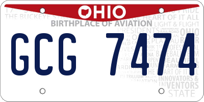 OH license plate GCG7474
