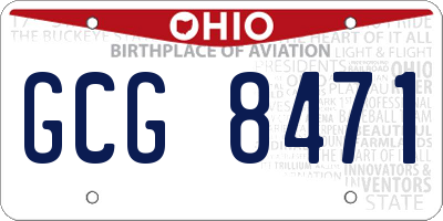 OH license plate GCG8471