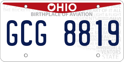 OH license plate GCG8819