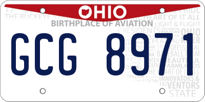 OH license plate GCG8971