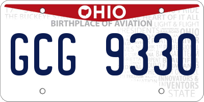 OH license plate GCG9330