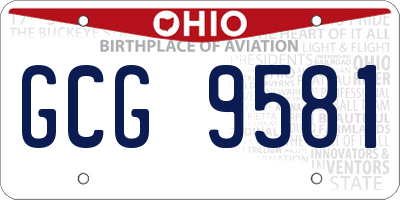 OH license plate GCG9581