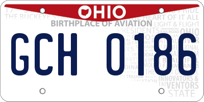 OH license plate GCH0186