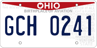 OH license plate GCH0241