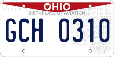 OH license plate GCH0310