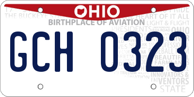 OH license plate GCH0323