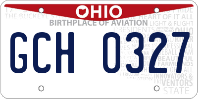 OH license plate GCH0327
