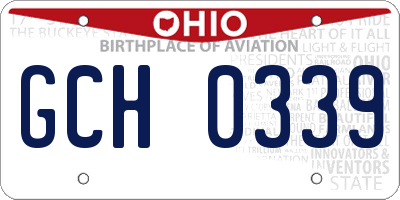 OH license plate GCH0339