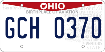 OH license plate GCH0370