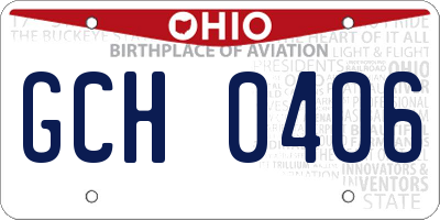 OH license plate GCH0406